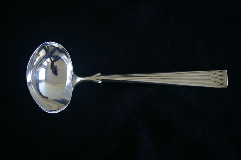 Arvesølv sauseskje med krok